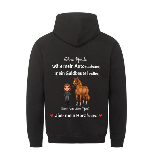 "ohne Pferde" Hoodie Damen