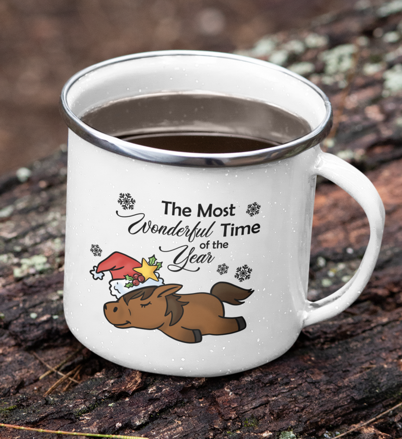 "most wonderful time of the year" Emaille Tasse