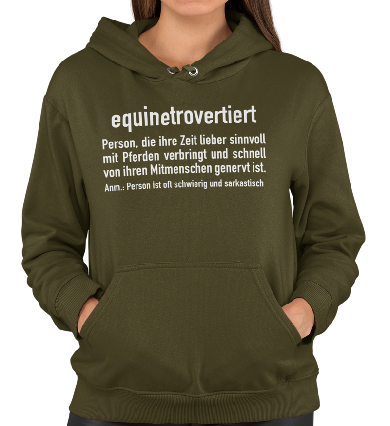 "equinetrovertiert" Hoodie Damen