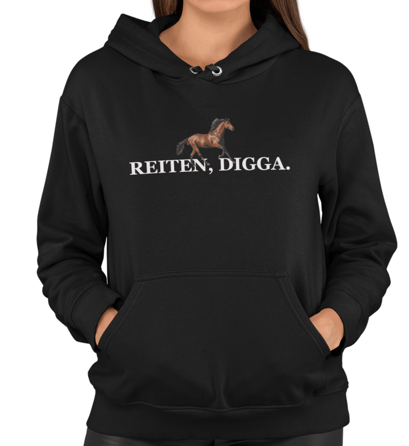 "Reiten,digga" Hoodie Damen